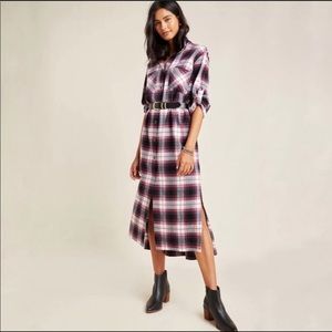 Anthropologie Cloth & Stone plaid flannel maxi dress